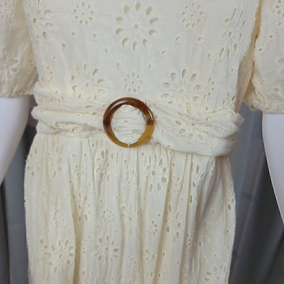 Ryan Michelle Women's 100% Cotton Cream Midi Dress Size Large (NWT) - Picture 5 of 14